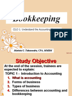 Bookkeeping: CILO 1: Understand The Accounting Process