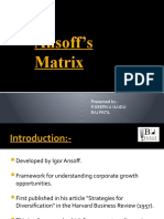 Ansoff's Matrix: Presented by:-P.Deepika Naidu Raj Patil