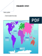 Evaluación Océanos 3er Grado