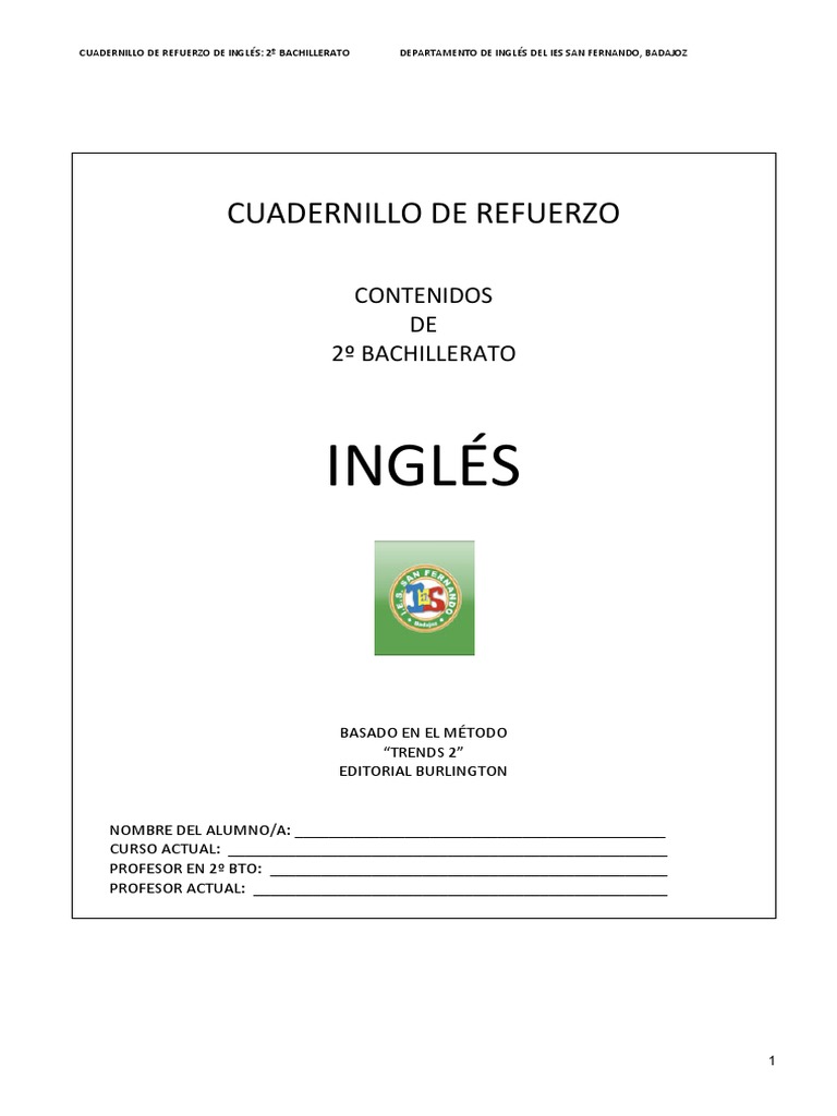 Refuerzo Inglés worksheet
