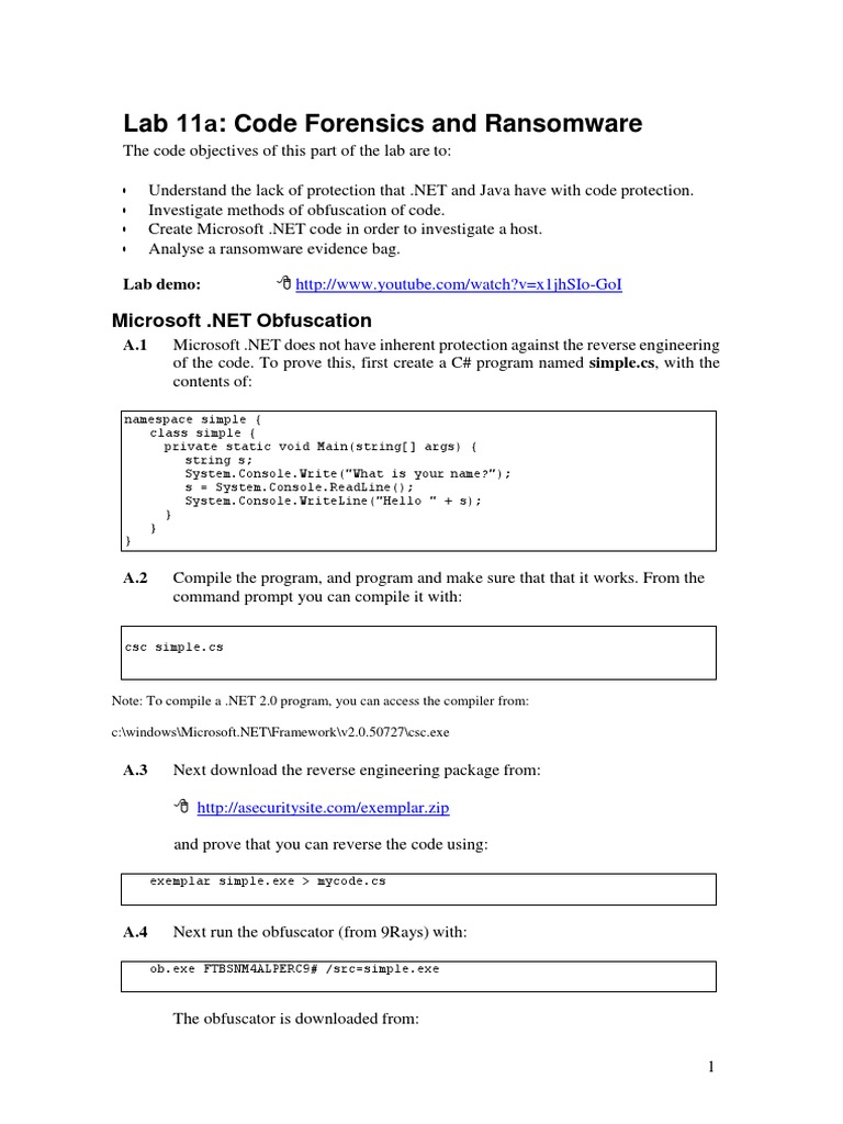 Code Forensics and Ransomware Analysis | PDF | Transport Layer Security ...