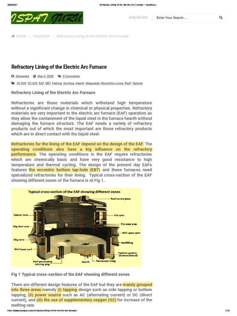 2020SATVENDRARefractory Lining of The Electric Arc Furnace