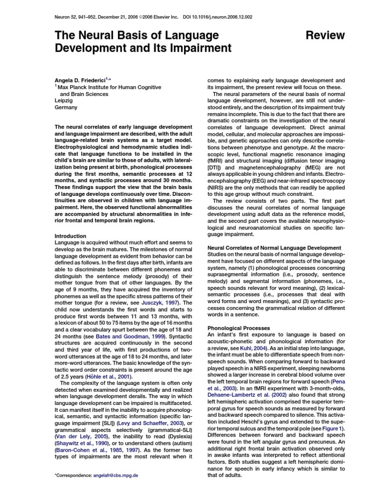 The - Neural - Basis - of - Language - Develo Años Pasado | PDF ...