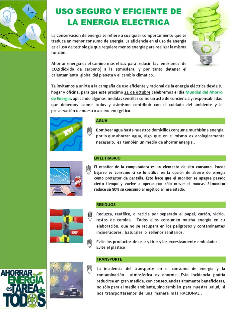 Ahorro de Energía en el Trabajo | PDF | Uso eficiente de energía ...
