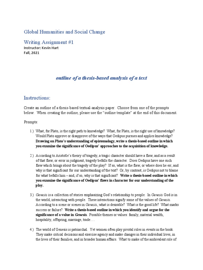 Thesis Outline for Global Humanities | PDF | Knowledge | Gospel Of Mark