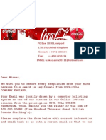 Coke Promo Scam Email Title