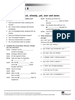 Worksheet 8: Present Perfect - Just, Already, Yet, Ever and Never