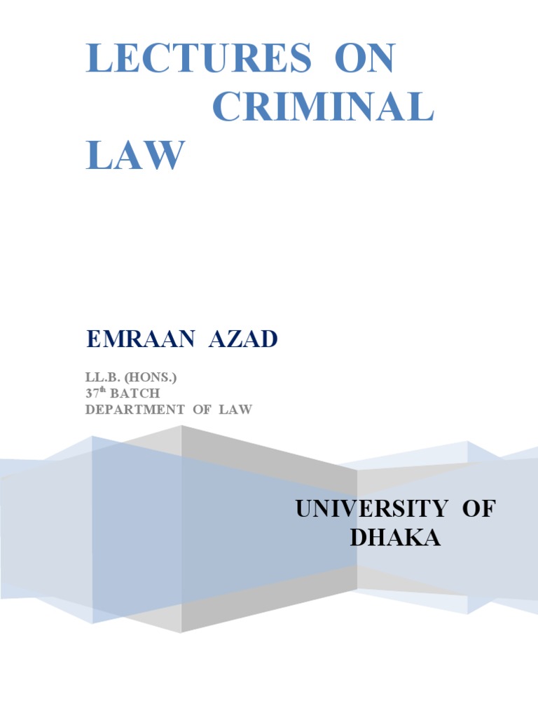 History of Criminal Law in Bangladesh | PDF | Crime & Violence | Crime ...