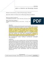 CORDEIRO, M. P.  SPINK, M. J. P. Apontamentos sobre a História da Psicologia Social no Brasil