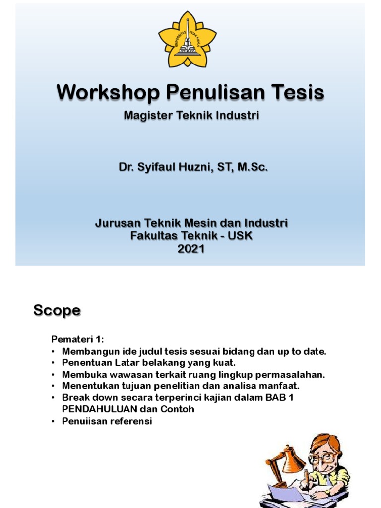 Workshop On Writing Theses Developing Strong Research Ideas And