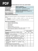 Ssrm-Demonstration Checklist With Oral Questioning