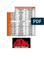 Buccaneers Schedule