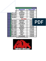 Seahawks Schedule