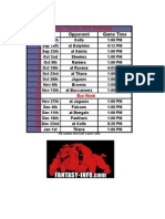 Texans Schedule