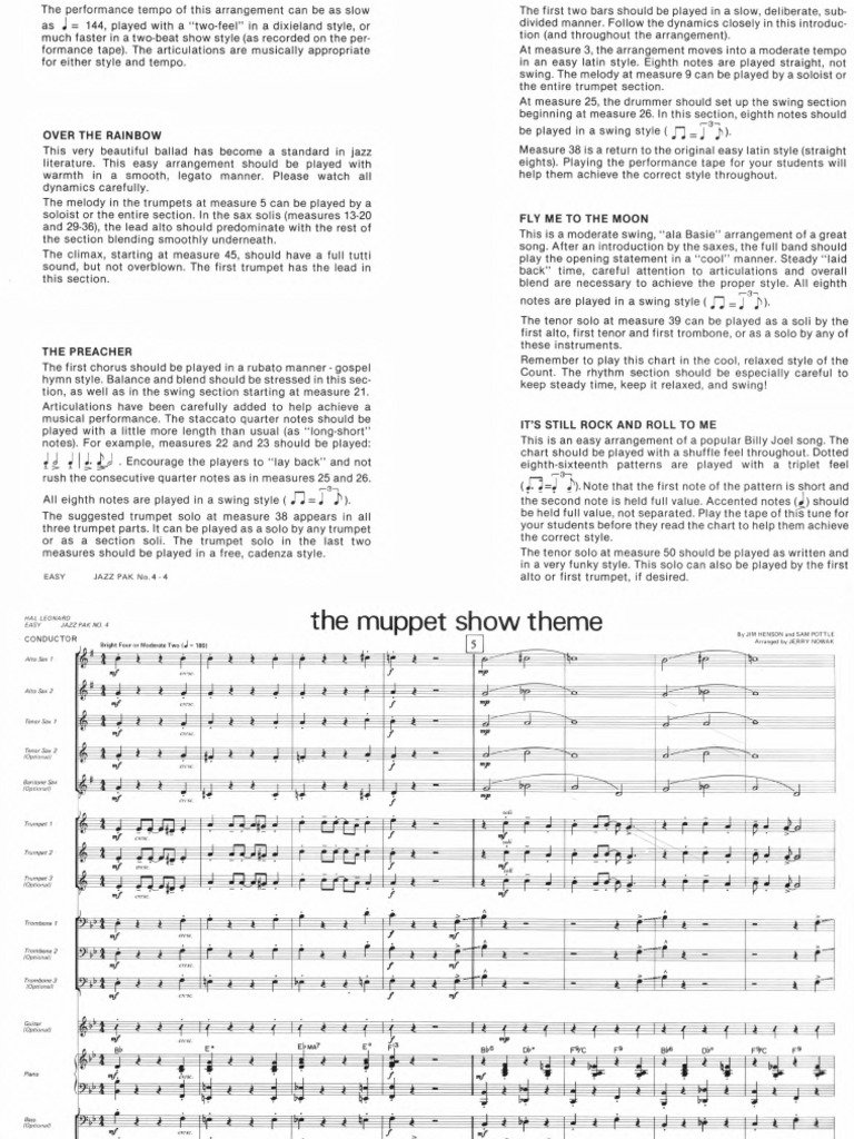 Easy Jazz Ensemble Series Easy Pack #4 Score | PDF