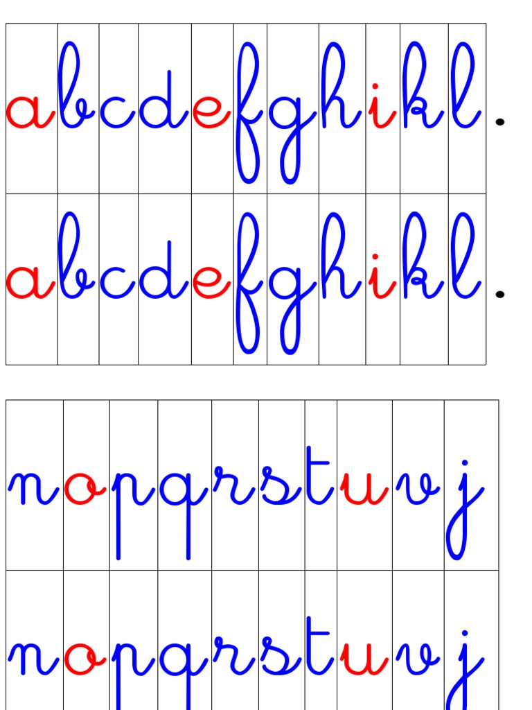 Alphabet Cursive Couleurs | PDF