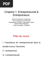 Chapitre 1 Entrepreneuriat & Entrepreneur Etude et analyses des concepts clès