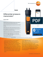 Smart & Wireless Differential Pressure Manometer : Testo 510i