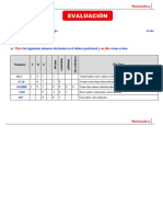 Evaluación de Números Decimales