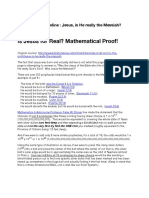 Is Jesus For Real? Mathematical Proof!: Bible Timelines Online: Jesus, Is He Really The Messiah?