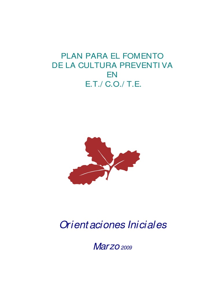 Plan para promover una cultura preventiva en proyectos de Escuelas ...