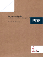 Haroldo de Campos A Transcriacao Poetica