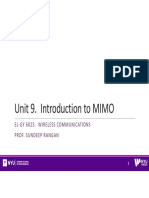 Unit 9. Introduction To MIMO: El Gy 6023. Wireless Communications Prof. Sundeep Rangan