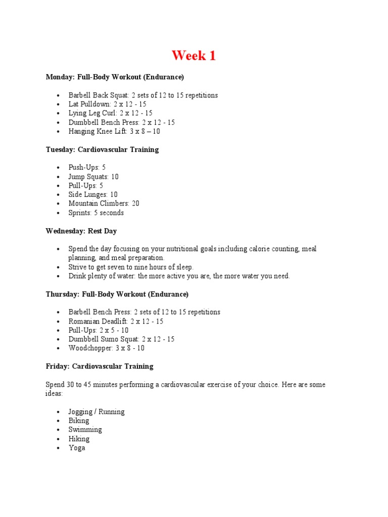 30 Day Workout Plan | PDF | Weight | Physical Exercise