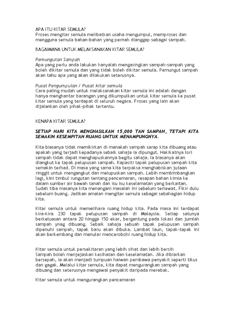 Apa Itu Kitar Semula Pdf