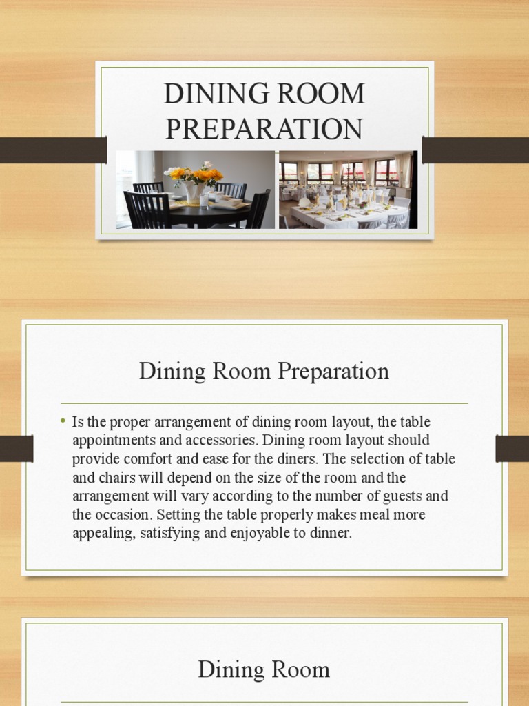 Dining Room Layout and Setup Guide | PDF