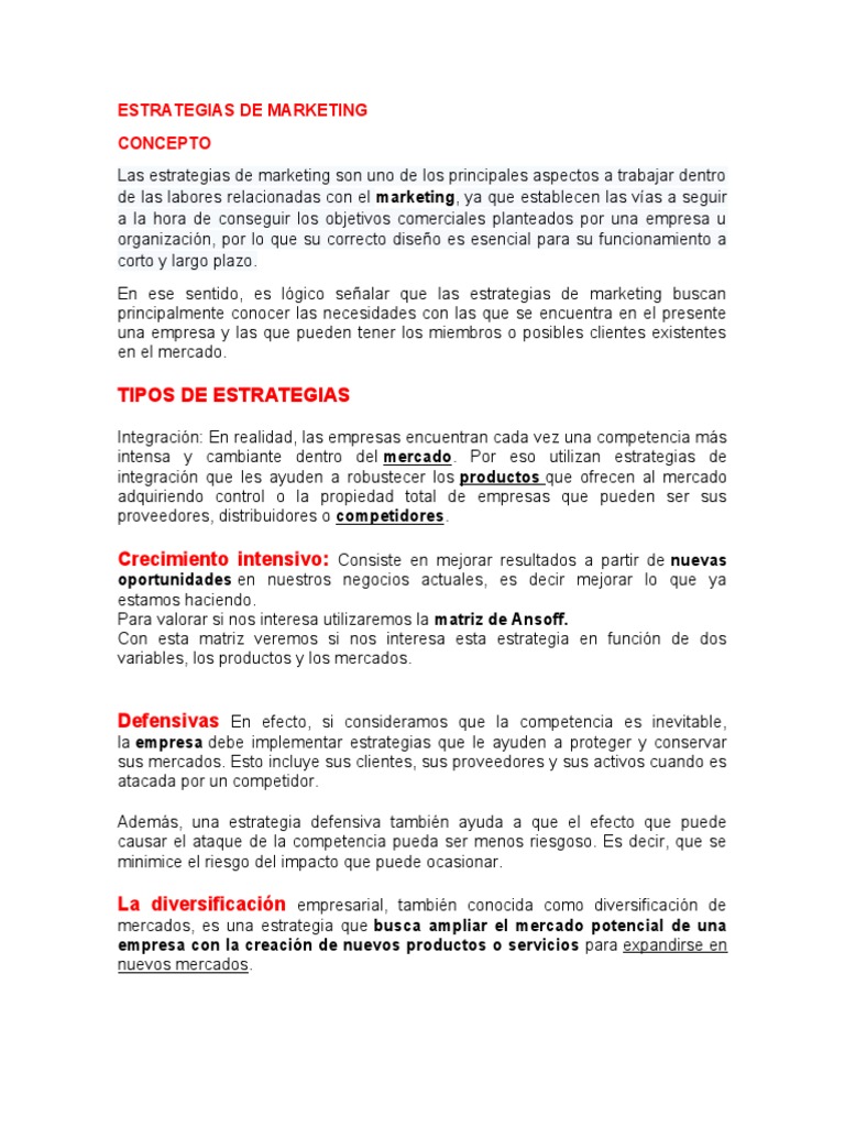 Estrategias de Marketing | PDF | Marketing | Mercado (economía)