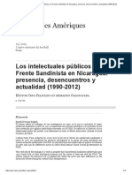 Los Intelectuales Pãºblicos y El Frente Sandinista en Nicaragua - Presencia Desencuentros y Actualidad 1990-2012