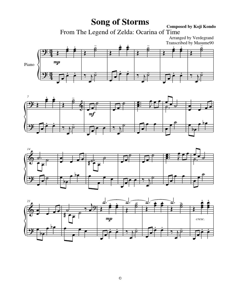 Ocarina of Time: Song of Time Sheet music for Piano (Solo)
