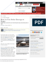 How To Use Solar Energy at Night - Scientific American - 2008