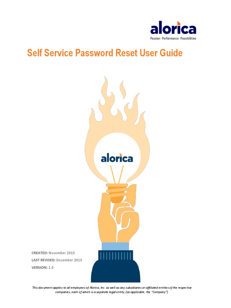 Self Service Password Reset User Guide Pdf Password Authentication