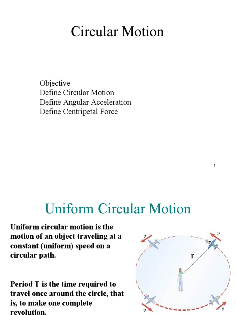 Circular Motion Objective Define Circular Motion Define Angular