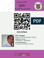 Baguio QR Coded Tourist Pass Itinerary