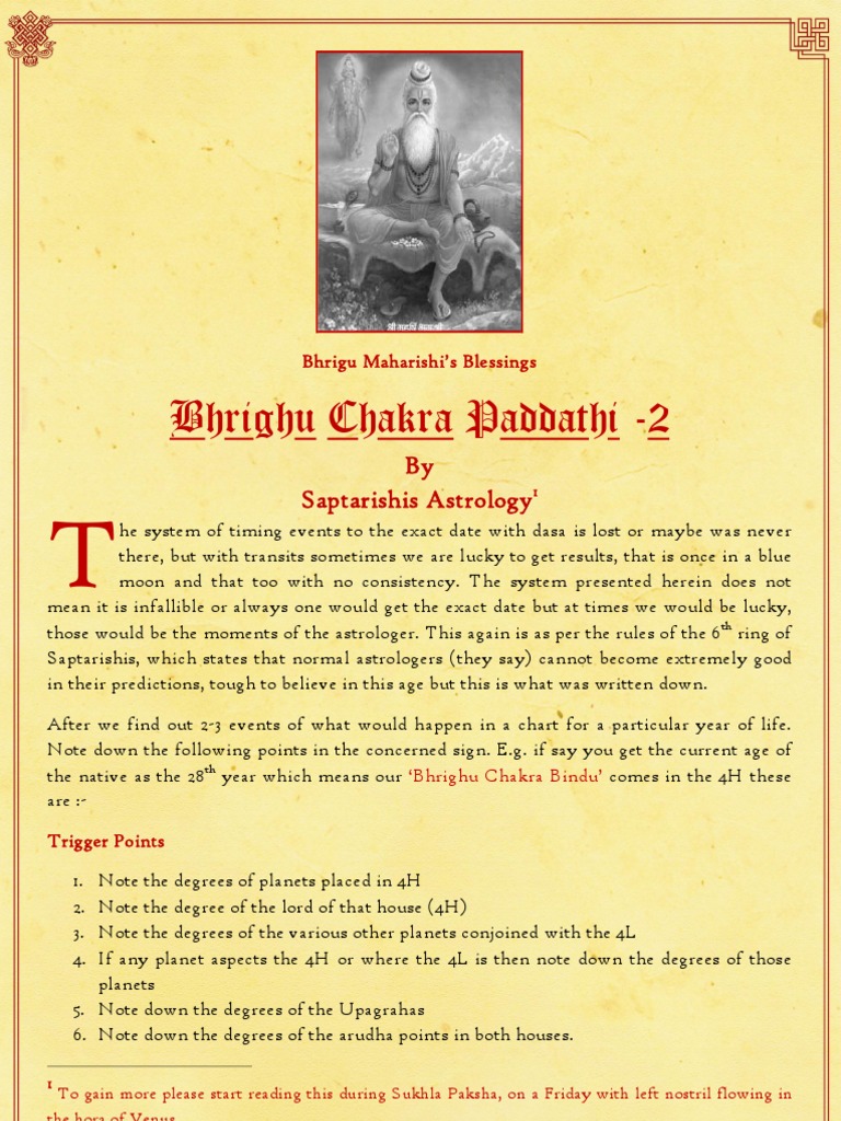 Bhrigu Chakra Paddhati Insights | PDF | Calendar | Astrology
