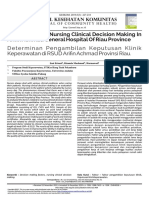 Determinant of Nursing Clinical Decision Making in Arifin Achmad General Hospital of Riau Province