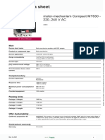 Product Data Sheet: Motor-Mechanism Compact MT630 - 220..240 V AC