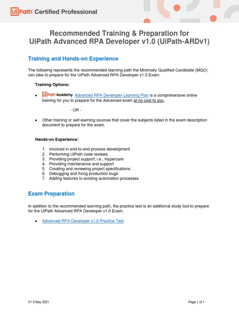 UiPath Advanced RPA Developer Exam Prep | PDF | Business | Computers