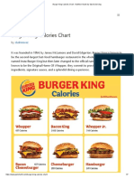 Burger King Calories Chart - Nutrition Guide by Size & Serving
