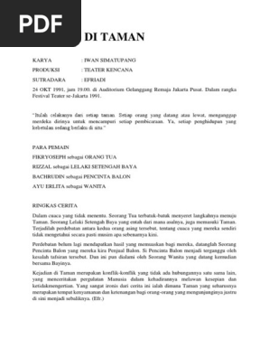 Drama Petang Di Taman Karangan Iwan Simatupang 1 Pdf