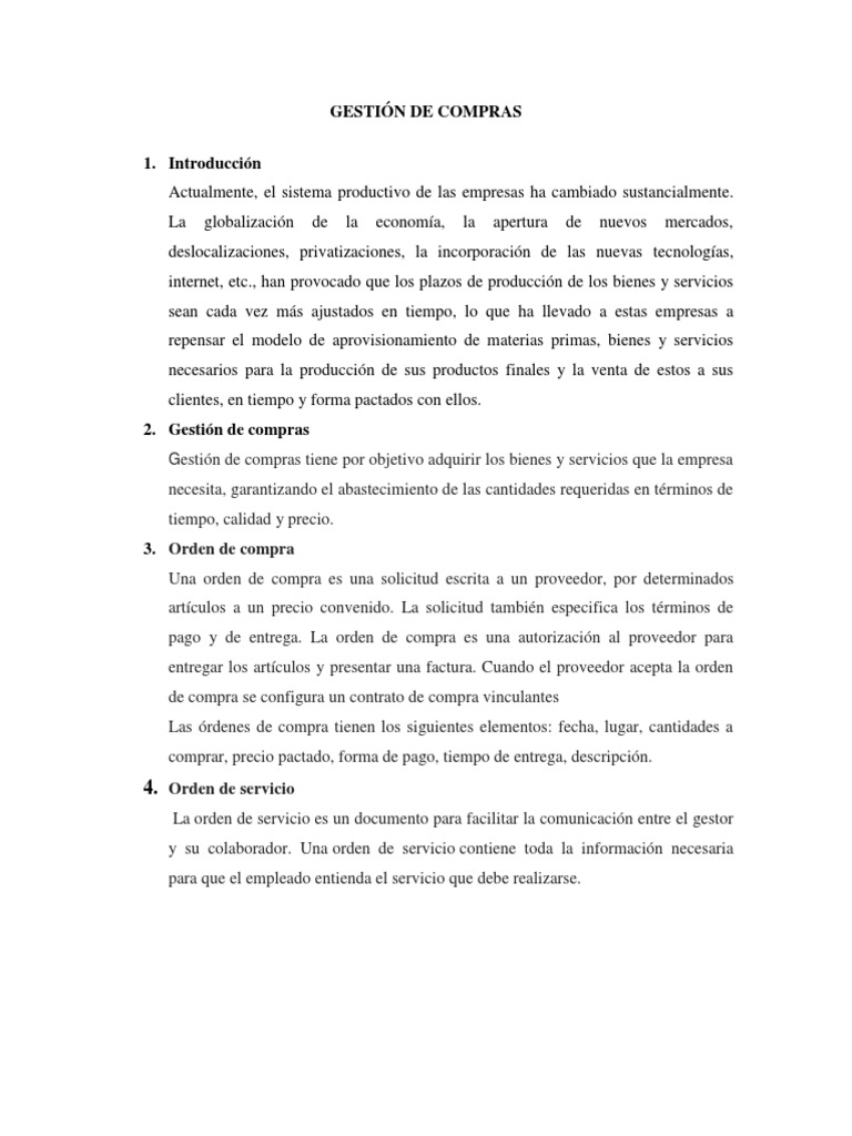 Sistema de Gestión de Compras Empresarial | PDF | Calidad (comercial ...