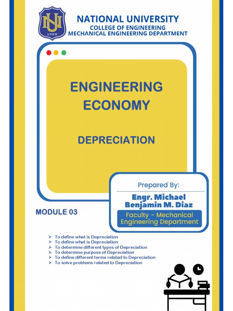 MODULE 04 - Engineering Economy - Depreciation | PDF | Depreciation ...