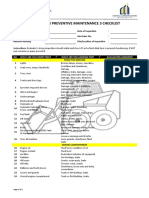 Skid Loader Preventive Maintenance 3 Checklist: Carwill Construction Inc
