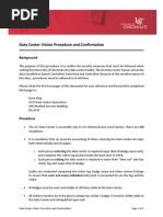 Data Center Visitor Procedure and Confirmation: Background