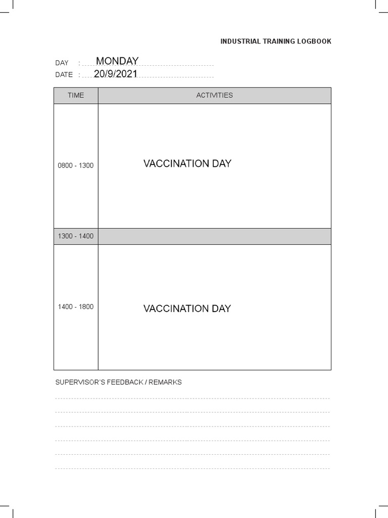 Industrial Training Logbook Template | PDF