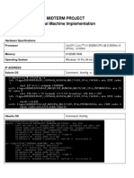 Midterm Project Virtual Machine Implementation: Documentation Hardware Specifications Processor