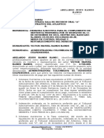 Demanda ejecutiva para el cumplimiento de sentencia contra Colpensiones